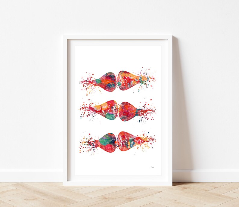 Brain Synapses Watercolor Print Human Brain Neurotransmitters Medical Art Brain Art Neurology Poster Neuronal Receptors Science Art Print image 4