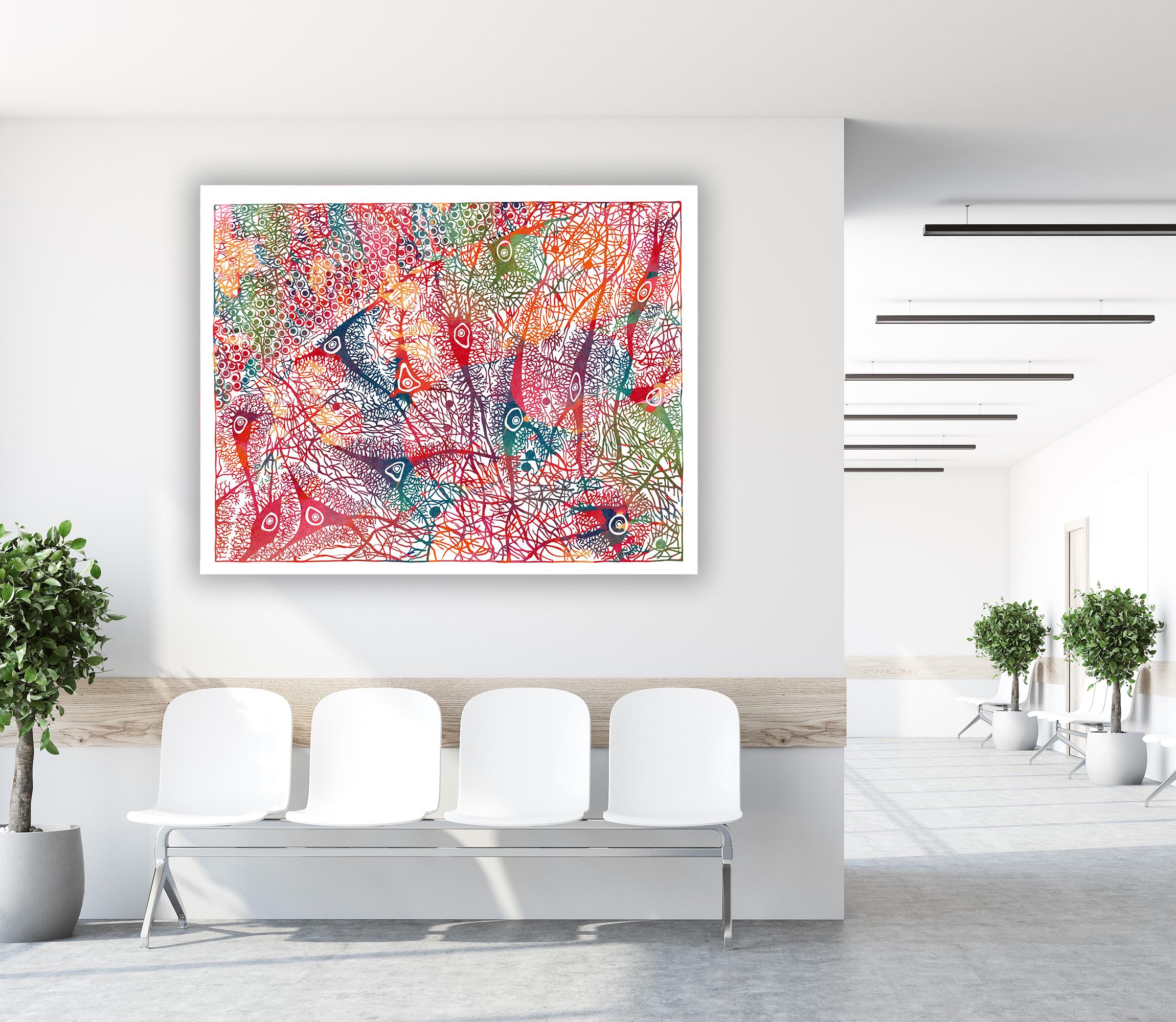 Nerve Cells Anatomy Print Brain Art Watercolor Neurology Painting ...