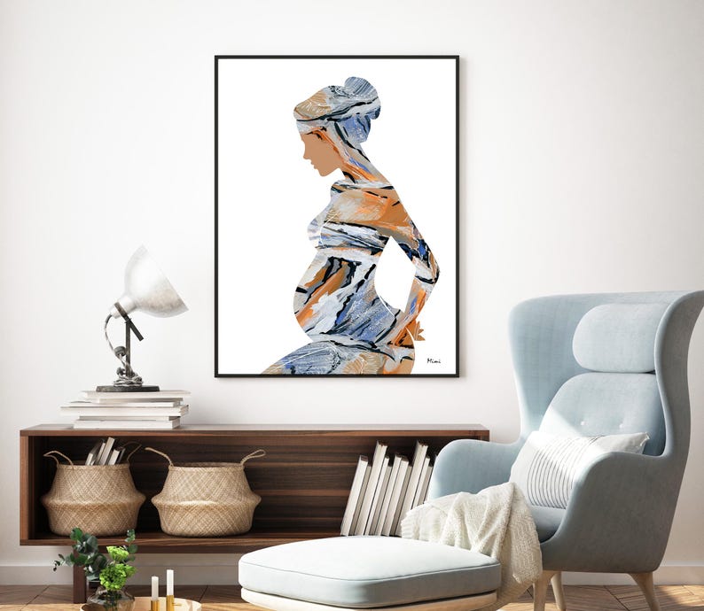 Pregnant Woman Print: Motherhood Art, Ob-gyn Poster, Fertility Painting ...