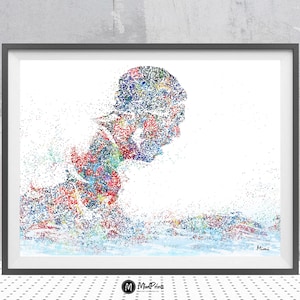 Swimmer Poster Breaststroke Swimming Watercolor Swimmer Athlete Swimming Breaststroke Print Sports Art Personalized Art Add A Name
