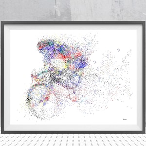 Radfahrer-Rennsport-Druck, Straßenradrennsport-Plakat, Radsport-Druck, Radsport-Aquarell, Straßenradrennen, personalisierte Kunst Geschenk, fügen einen Namen hinzu