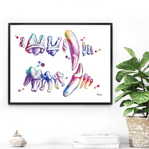 Stampa veterinaria con denti di gatto, anatomia del gatto, arte odontoiatrica felina, decorazione da parete per studio veterinario, poster di arte veterinaria, acquerello di anatomia veterinaria