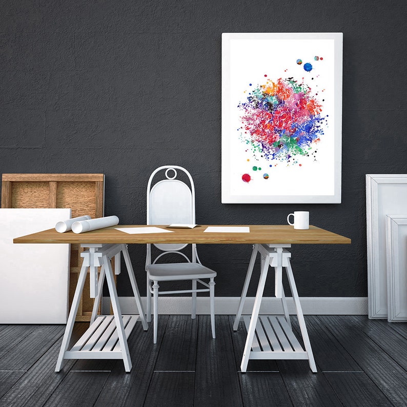 T-cell Watercolor print Science Art Poster Immune System Cells Art Print T-lymphocytes Biology illustration T-cells treatment Wall Art Gift