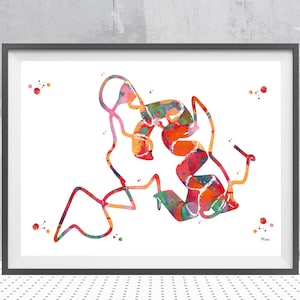 Insulin like growth factor  watercolor print IGF-1 hormone structure poster science art print Somatomedin-C IGF-1 molecule print