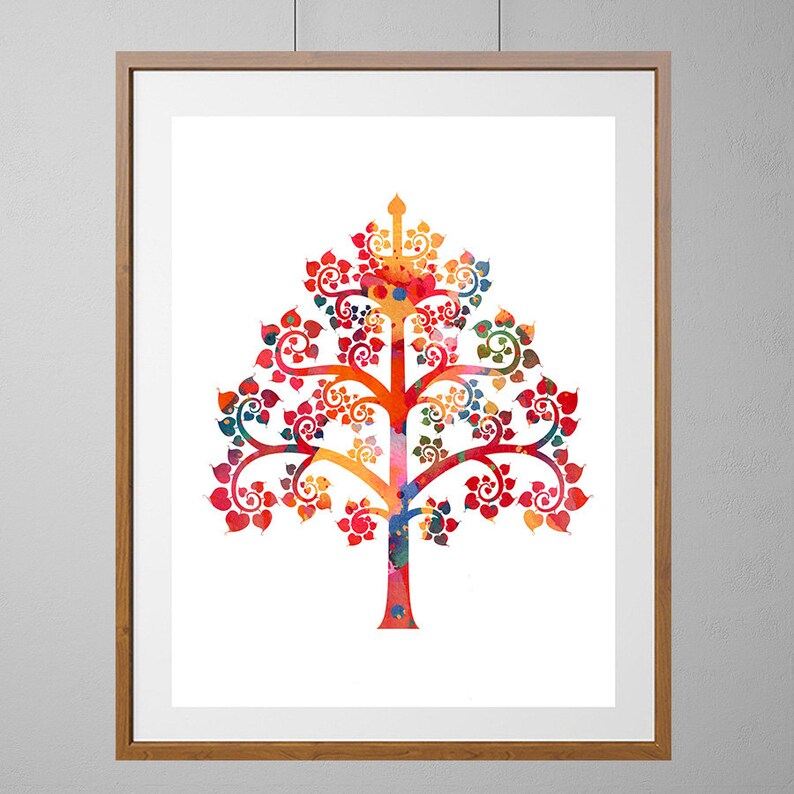 Buddha Baum des Lebens Druck buddhistischen Symbol Golden | Etsy