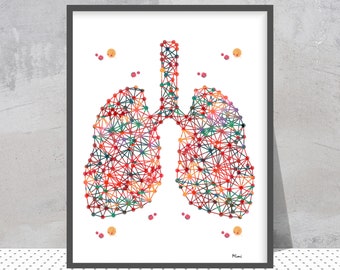 Abstract Lungs Print | Respiratory System Art | Pulmonology Practice Decor
