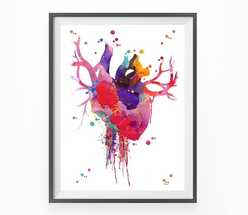 Heart Anatomy Print | Cardiology Art | Cardio Clinic Decor ...