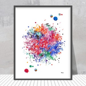 T-cell Watercolor print Science Art Poster Immune System Cells Art Print T-lymphocytes Biology illustration T-cells treatment Wall Art Gift