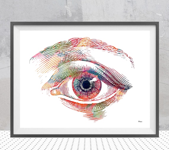 Prints Human Eye Watercolor Print Optometry Art Clinic Decor Eye Doctor