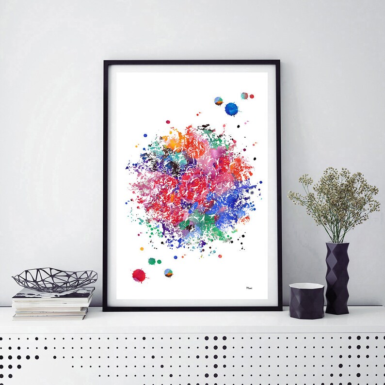 T-cell Watercolor print Science Art Poster Immune System Cells Art Print T-lymphocytes Biology illustration T-cells treatment Wall Art Gift