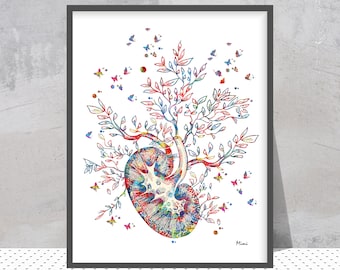 Kidney Tree Print Anatomical Kidney In A Shape of a Tree Colorful Watercolor Kidney Transplant Personalized Art Gift Add a Name