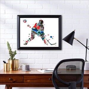 Ice Hockey Print Male Ice Hockey Player Watercolor Ice Hockey Winger Poster Hockey Painting Hockey Personalized Art Gift Add A Name image 7