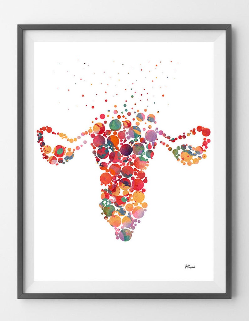 Uterus Watercolor Print Abstract Anatomy Art Poster Human image 0