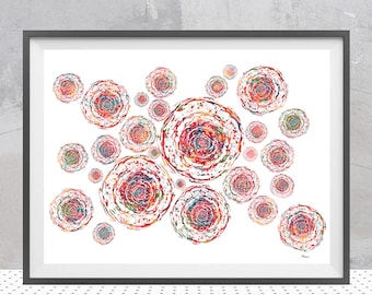 Acuarela de células madre / Arte genético / Decoración para clínicas de medicina regenerativa / Regalo para genetistas