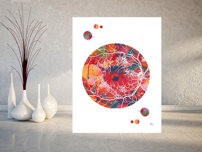 Retina Art Print Eye Anatomy Poster Optometry Illustration Etsy