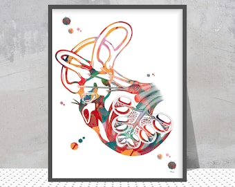 Cochlear Anatomy Print | ENT Art | Audiology Office Decor