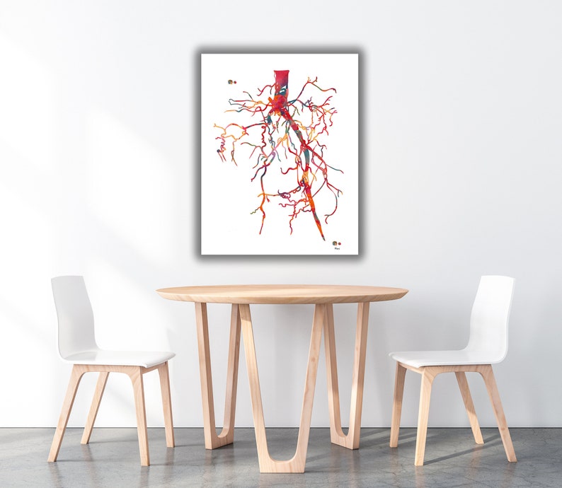 Aorta Angiogram Print Aorta Angiography Watercolor Angiology Painting Abstract Anatomy Print Medical Art Cardiovascular Radiology Print image 9