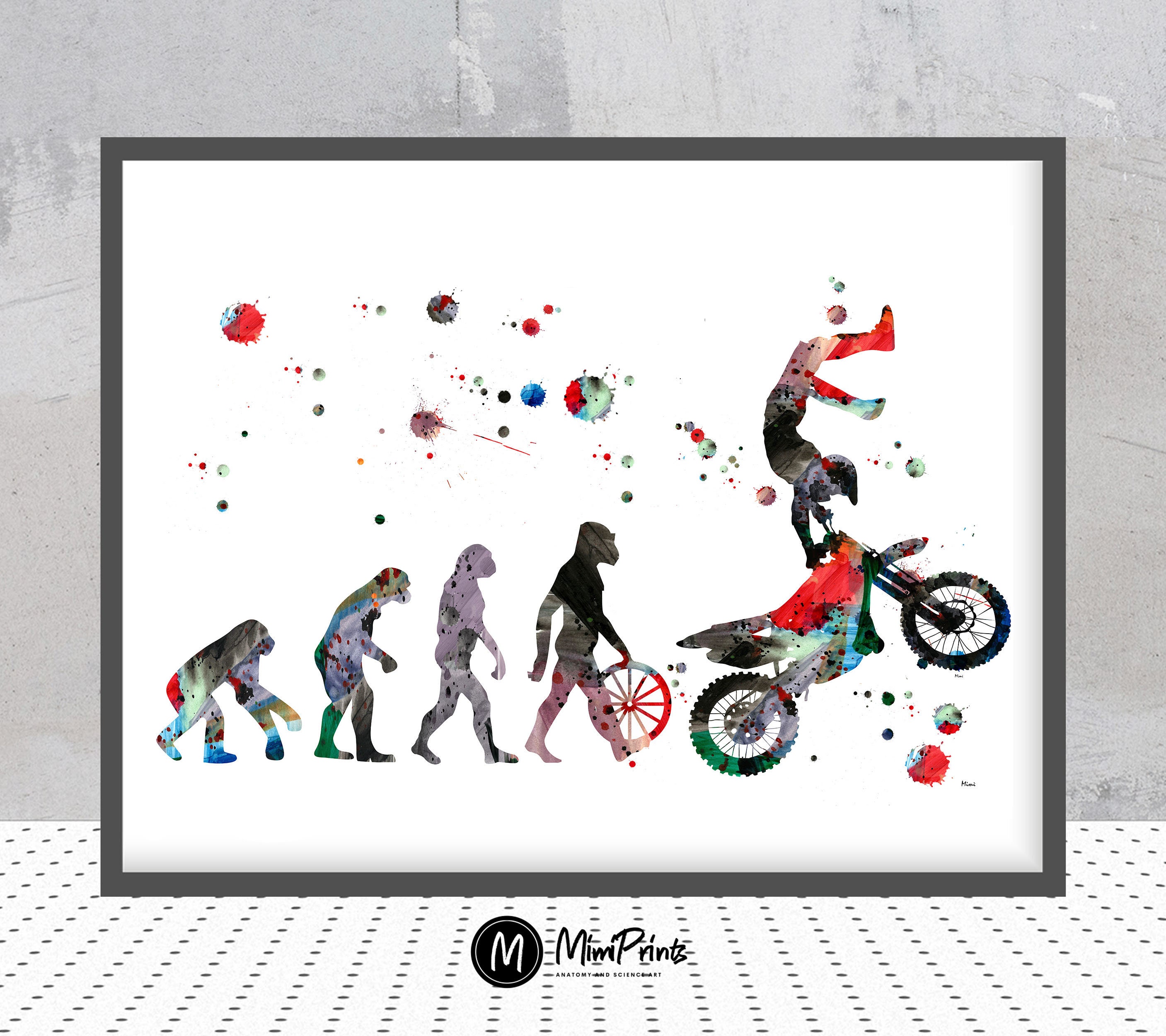Wall art. poster Evolution of the Motocross Rider 