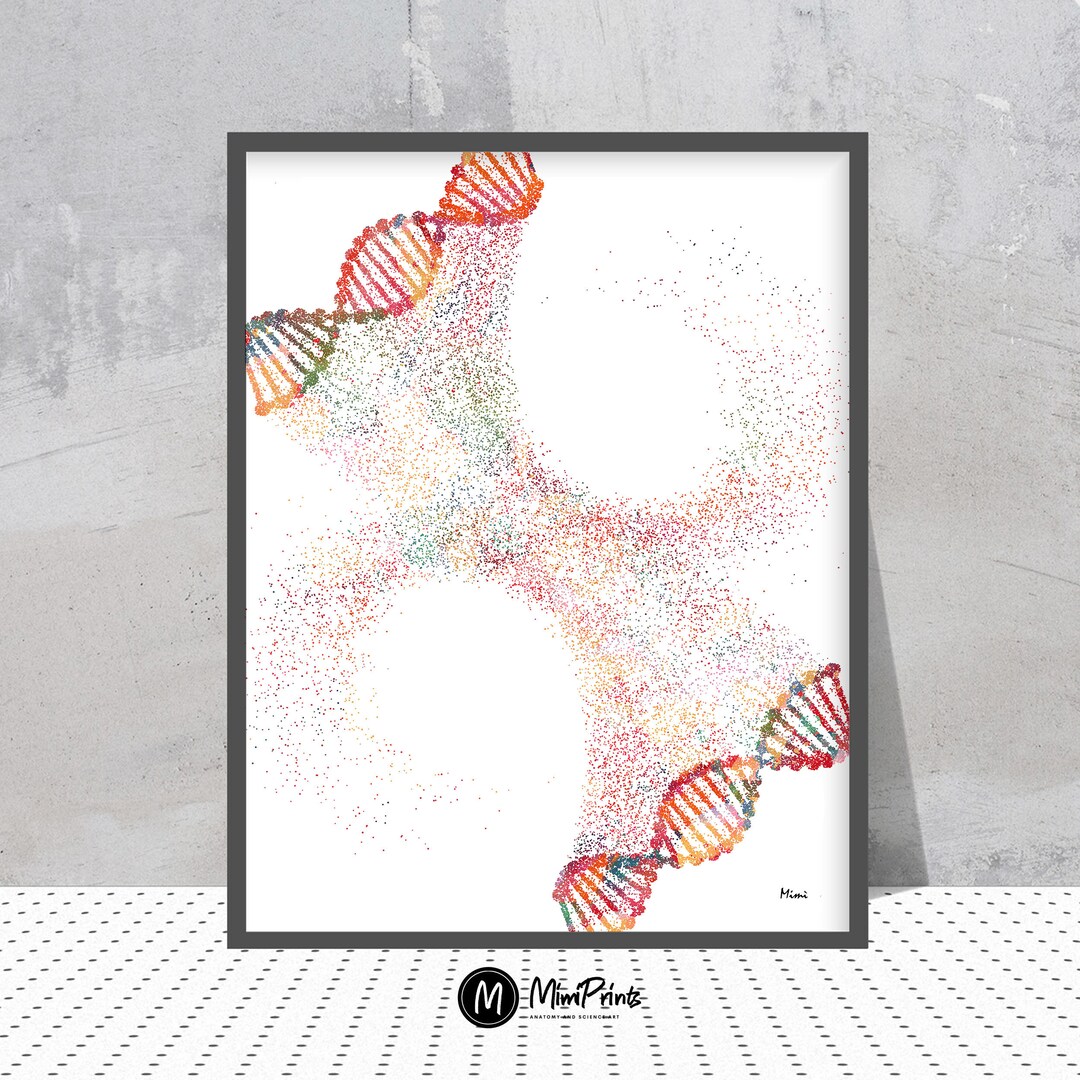 DNA science art print abstract symbol of DNA double helix DNA Etsy 日本