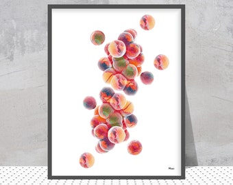 Staphylococcus Aureus Watercolor Print | Bacteria Art | Medical Office Decor | Doctor Gift