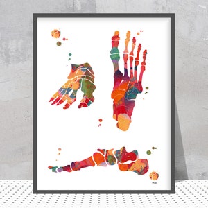 Foot Bones watercolor print foot anatomy orthopedic surgery skeletal system foot bone anatomy art poster medical art wall decor gift