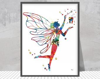 Tooth Fairy Print | Dental Art | Pediatric Dentistry Clinic Decor