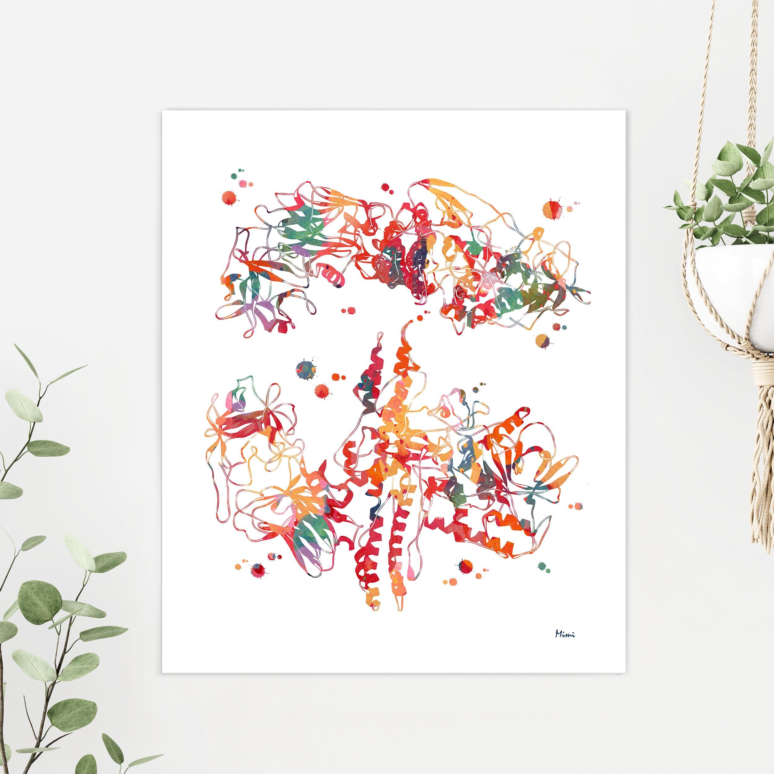 Botulinum Toxin Molecule Print Botox Molecular Structure Watercolor ...