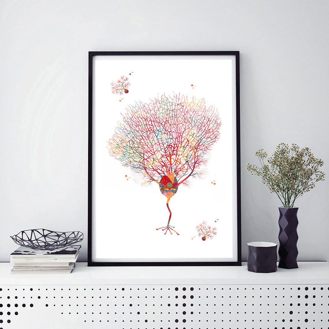 Purkinje Neuron Watercolor Print | Neuroscience Art for Clinics | Gift ...