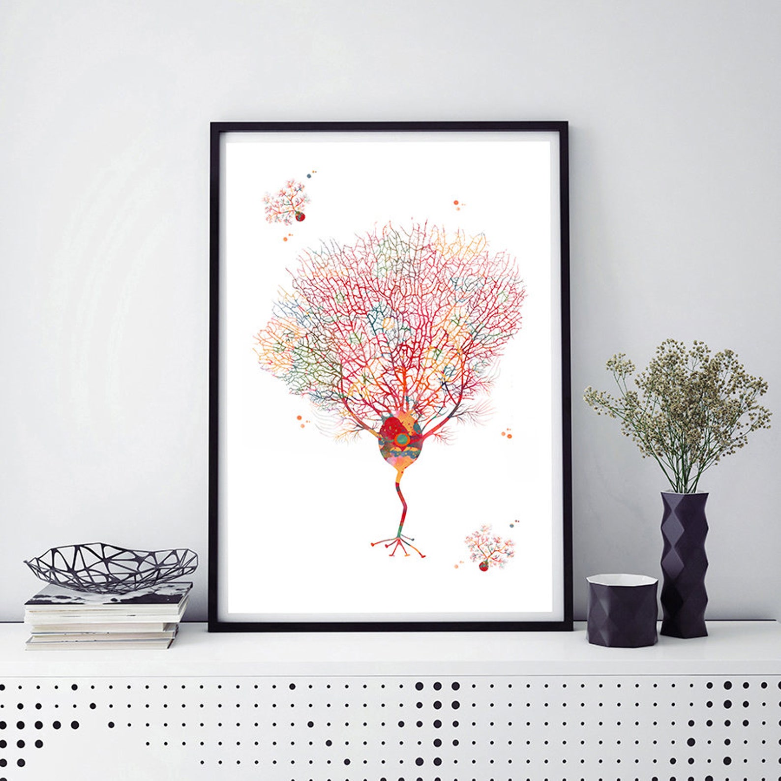 Purkinje Neuron Watercolor Print | Neuroscience Art for Clinics | Gift ...