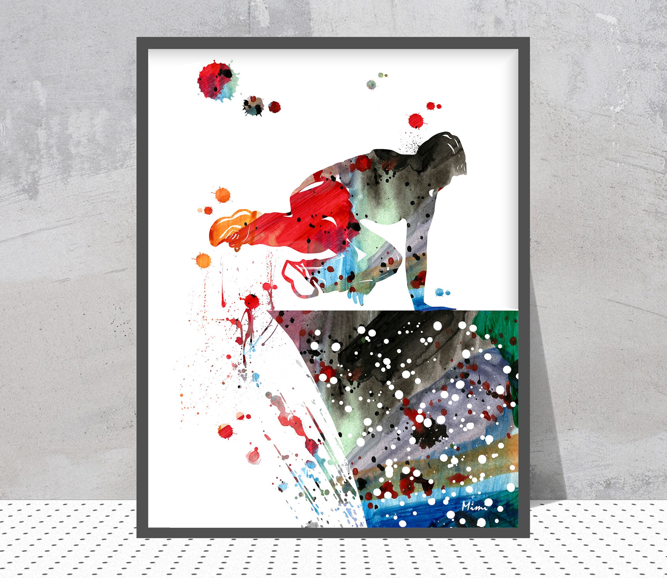 Kids Parkour Print Warped Wall Exercise Poster Outdoor Gym Parkour Warped Wall Print Teens Parkour Wall Art Gift