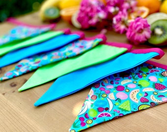 Handmade Fruit Bunting - Cotton Fabric Bunting/Bedroom Decor/Playroom Decoration/Hanging Decoration/Garden Party Bunting