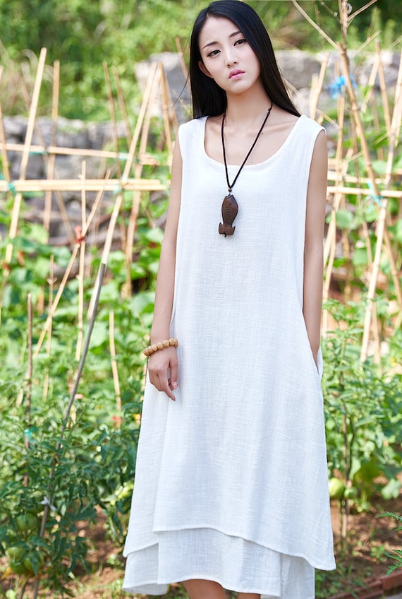 Womens Loose Fitting Sleeveless Cotton 