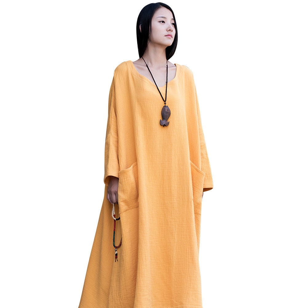 Womens Loose Fitting Cotton and Linen Dress, Womens Long Dresses, Loose ...
