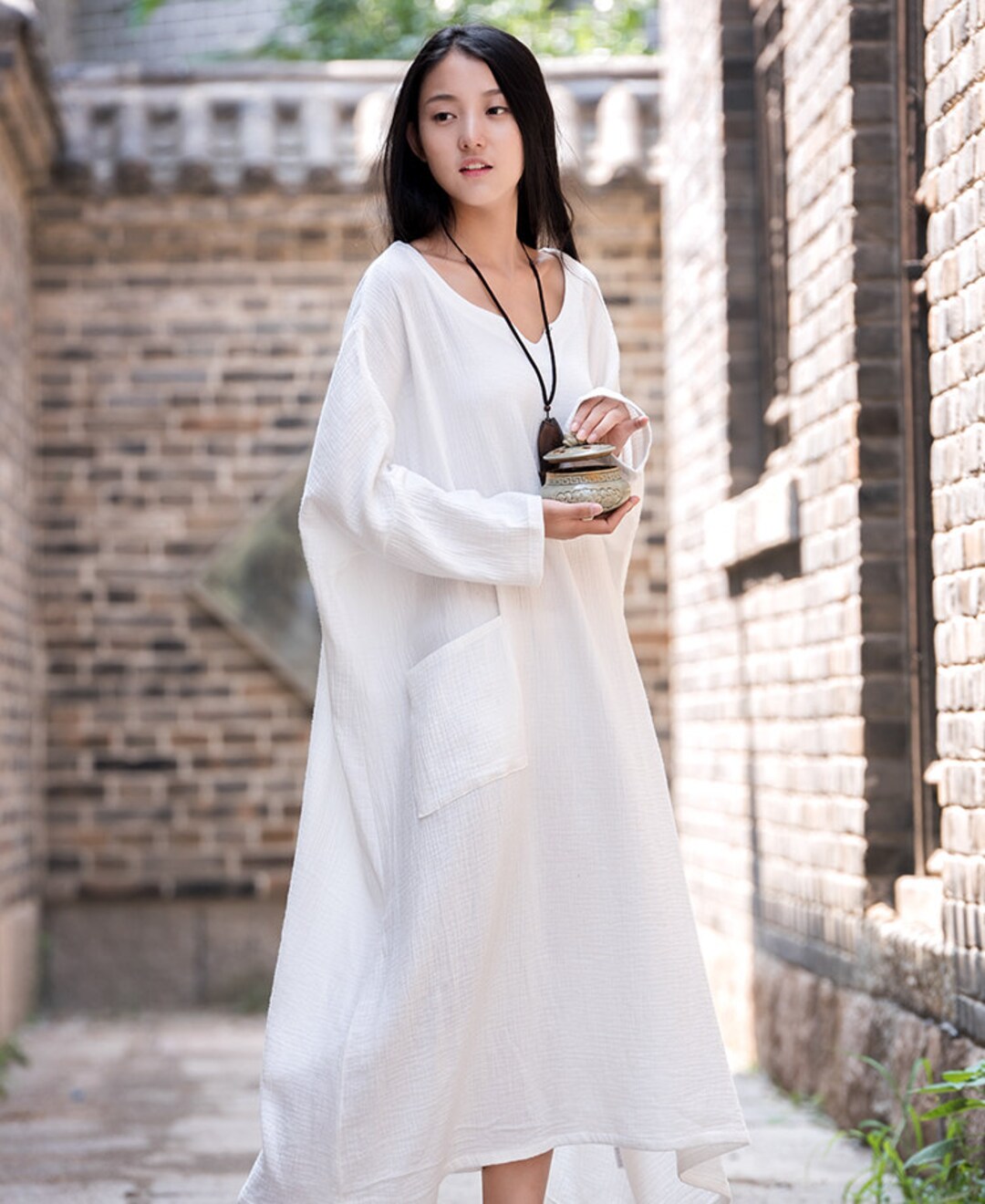 Womens Loose Fitting Cotton and Linen Dress Womens Long - Etsy