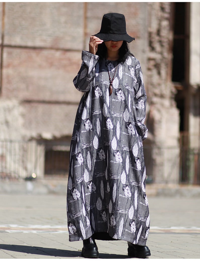 Casual Dress Long Dress Autumn Dress For Women Travel Dress Womens Autumn Loose Fitting A Line Style Elegance Robe Dress With Pockets