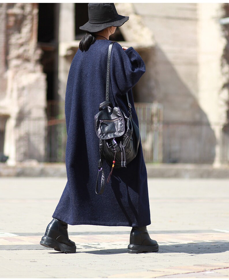 Wool Dress Winter Dress Long Dress Womens Winter Loose Fitting Oversized Thickening Warm Cashmere Tunic Dress With Pockets Casual Dress