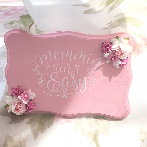 Mother's Day gift, tiered tray, Desk Decor, cottage chic sign, shabby chic decor, mom gift ideas, mini wood sign