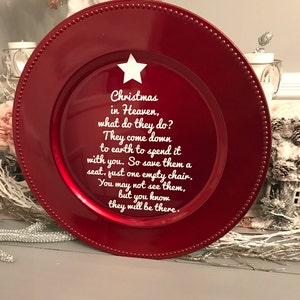 Plate Christmas Decor Shabby Chic Decor Glass Plate Christmas Plate Decorative Plate Angel Wings Memorial Tribute