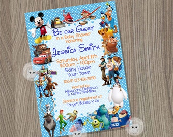 Disney Baby Shower Invitations Etsy
