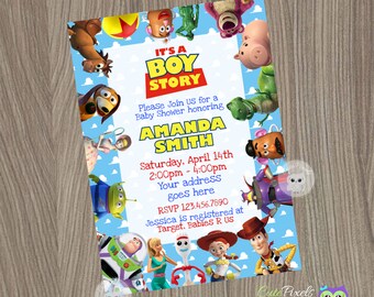 free toy story baby shower invitations