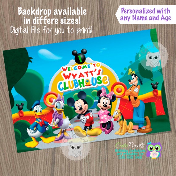 Mickey Mouse Backdrop, Mickey Mouse Birthday Banner, Mickey Mouse Clubhouse, Mickey Mouse Sign, Mickey Mouse Poster, Mickey Mouse Photo Back Il_570xn