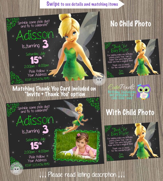 Tinkerbell Invitation, Fairy Invitation, Tinkerbell Birthday, Tinkerbell Party, Disney Fairies, Tinkerbell Fairy Il_570xn