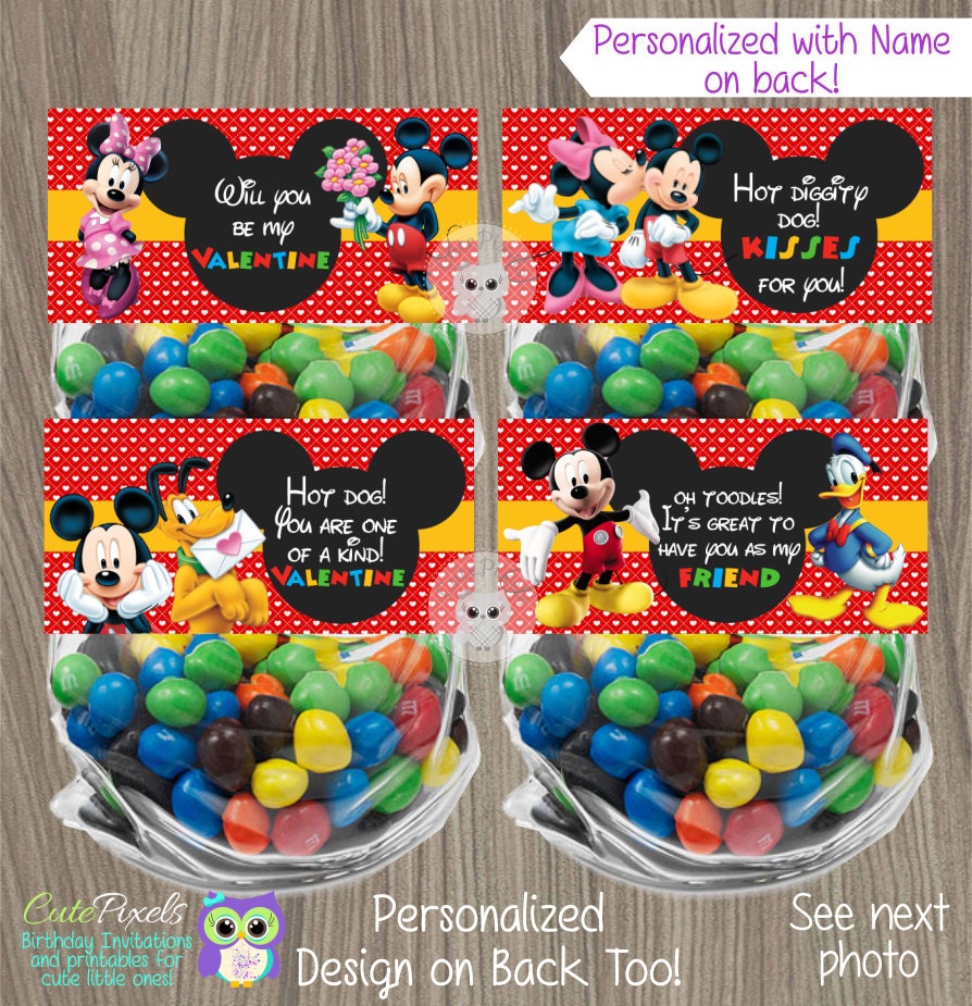 Valentine's Mickey Mouse Card Valentine's Minnie | Etsy