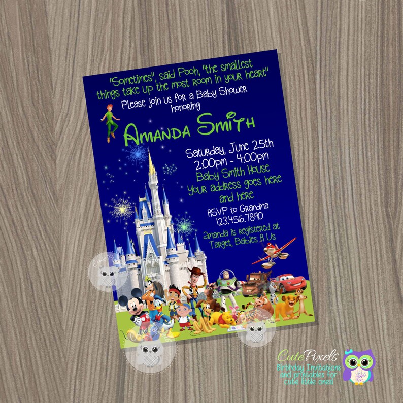 Baby shower Invitation for Boys Disney Baby Shower Baby boy Etsy