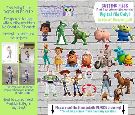 Toy Story SVG Cutting files for Print and cut, Toy Story Centerpieces, Cricut, Silhouette, Toy Story Birthday, Toy Story Cutouts Il_570xn