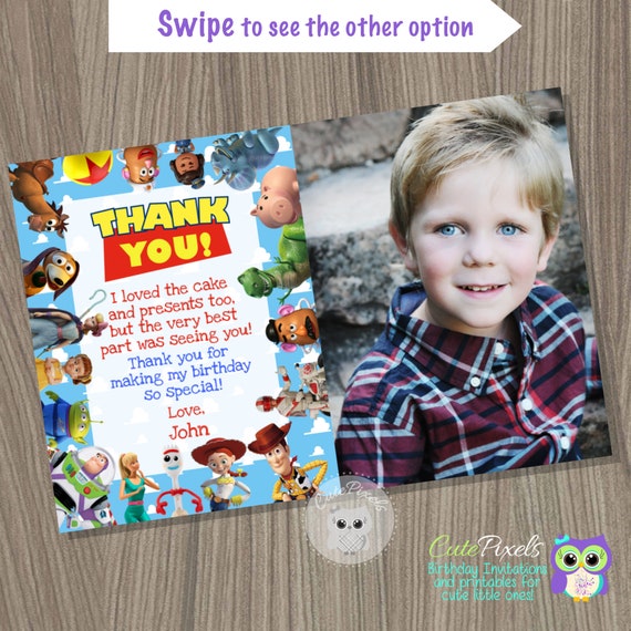 Toy Story Thank You Card, Toy Story Birthday Party, Toy Story Party, Toy Story Birthday Invitation, Woody Card, Buzz Card, Toys Il_570xn