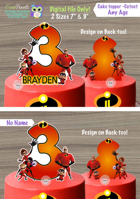 The Incredibles Cake Topper, The Incredibles Centerpiece, The Incredibles Decor, The Incredibles Birthday, Incredibles Party Il_570xn