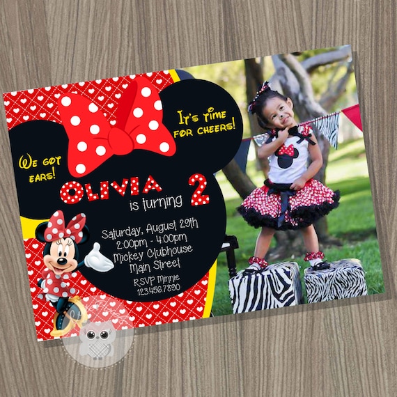 Minnie Mouse Invitation, Minnie Mouse Birthday, Minnie Mouse Party, Minnie Mouse, Disney Invitation, Minnie Mouse Red Invitation Il_570xn