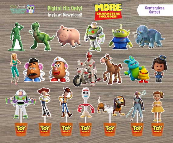 Toy Story Centerpiece, Toy Story Cake Topper, Toy Story Toppers, Toy Story Birthday, Toy Story Decor, Toy Story Party, Toy Story Cutouts Il_570xn