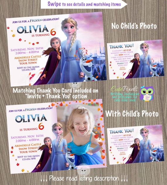Frozen 2 Invitation, Frozen II Invitation, Frozen Birthday Invitation, Disney Frozen, Elsa Invitation, disney Frozen Invite, Frozen Birthday Il_570xn